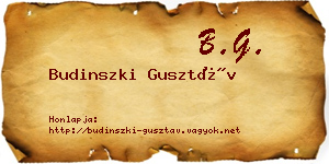 Budinszki Gusztáv névjegykártya