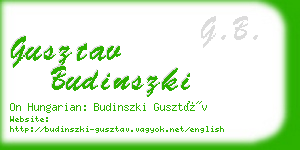 gusztav budinszki business card